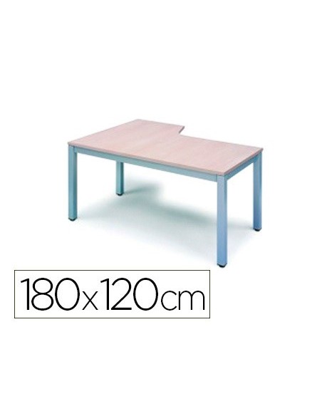 MESA ROCADA EXECUTIVE 180X120 CM DER.AD04 ALUM/BL 2052AD04