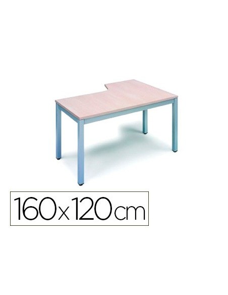 MESA ROCADA EXECUTIVE 160X120 CM IZQUIERDA AD02 ALUM/GRIS 2053AD02