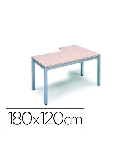 MESA ROCADA EXECUTIVE 180X120 CM IZQUIERDA AD01 ALUM/HAYA 2054AD01