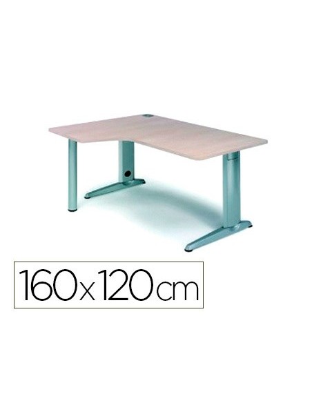 MESA ROCADA METAL 160X120 CM IZQUIERDA ACABADO AC01 HAYA 2053AC01