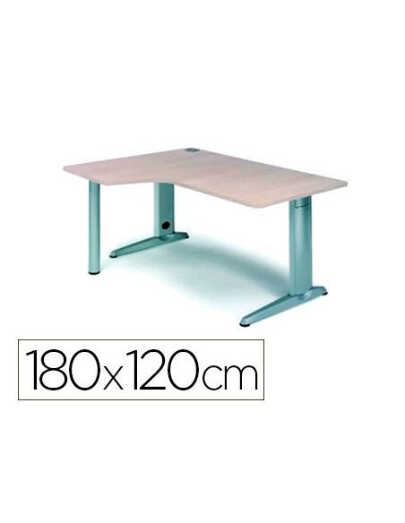 MESA ROCADA METAL 180X120 CM IZQUIERDA ACABADO AC01 HAYA 2054AC01