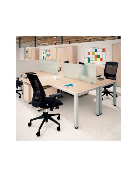 MESA OFICINA EXECUTIVE FORMA L DER.180X120 CM AD01 ALUM/HAYA 2052AD01