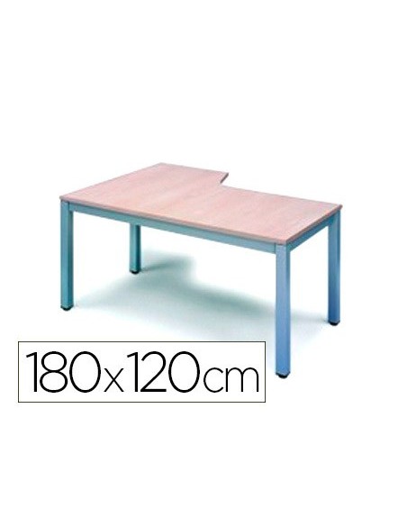 MESA OFICINA EXECUTIVE FORMA L DER.180X120 CM AD02 ALUM/GRIS 2052AD02