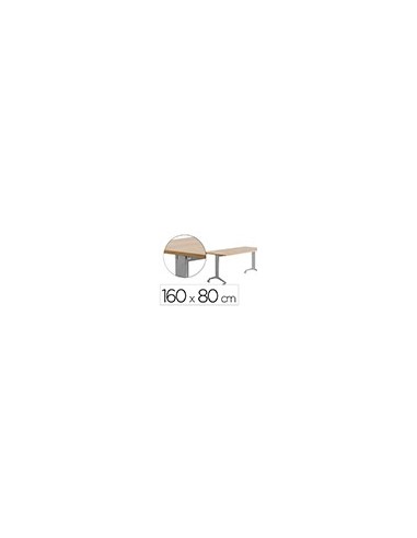 MESA ROCADA 2002FD08 TABLERO ABATIBLE ALUMINIO/ROBLE 160X80 CM