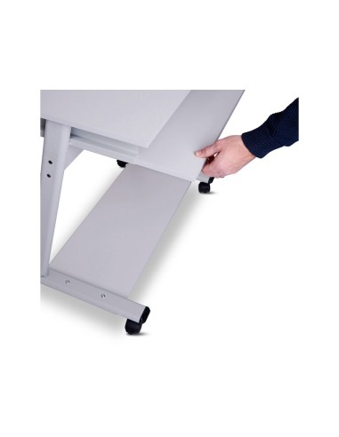 MESA PC ROCADA RD-9100 SIST. BLOQ.  RUEDAS EST.MET.BAND.TECL EXTRABLE