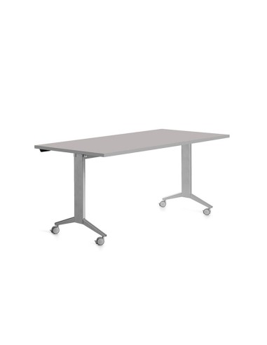 MESA OFICINA ROCADA 160X80CM TABLERO ABATIBLE 90 FD02 ALUMINIO/GRIS