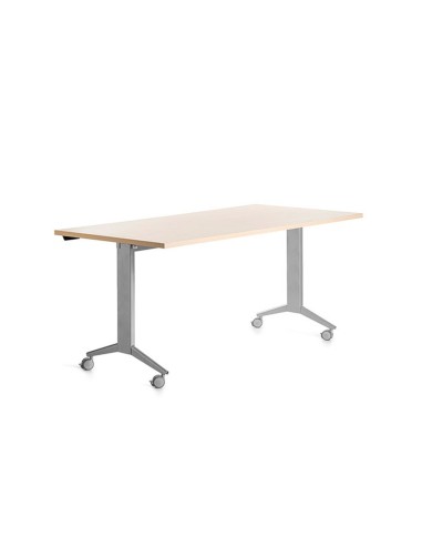 MESA OFICINA ROCADA 160X80CM TABLERO ABATIBLE 90 FD01 ALUMINIO/HAYA