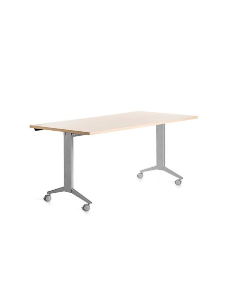MESA OFICINA ROCADA 160X80CM TABLERO ABATIBLE 90 FD01 ALUMINIO/HAYA