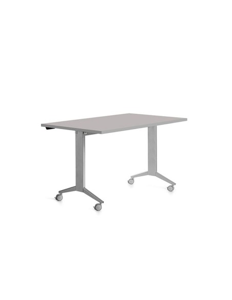 MESA OFICINA ROCADA 140X80CM TABLERO ABATIBLE 90 FD02 ALUMINIO/GRIS