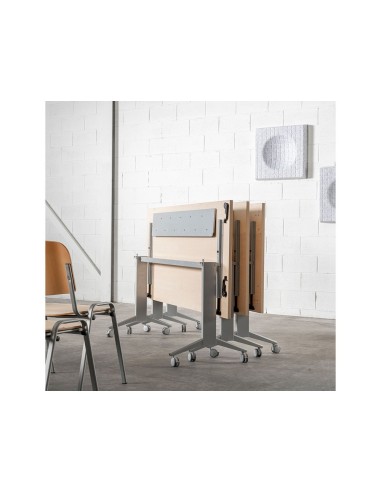 MESA OFICINA ROCADA 120X60CM TABLERO ABATIBLE 90 FD02 ALUMINIO/GRIS