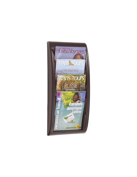 EXPOSITOR MURAL FAST DIN A4 NEGRO 4 CASILLAS 650X290X95 MM