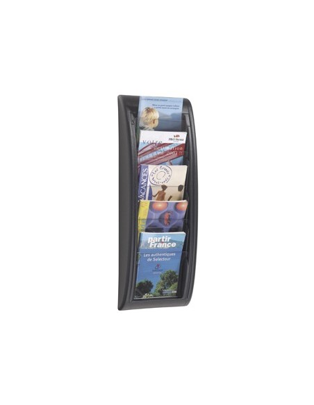 EXPOSITOR MURAL FAST DIN A4 NEGRO 5 CASILLAS 650X228X95 MM
