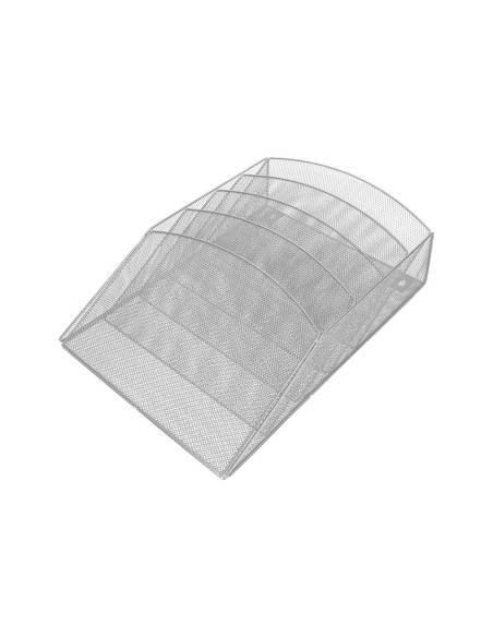 EXPOSITOR MURAL Q-CON.PARED 5 BANDEJAS DIN A4 PLATEADO 9,3X31,5X44 CM