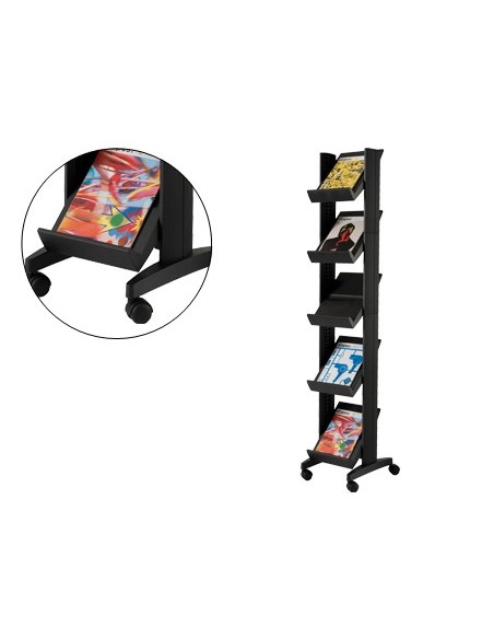 EXPOSITOR FAST  SUELO MOVIL 5 ESTANTES 275X327MM COLOR NG.TAMAÑO E