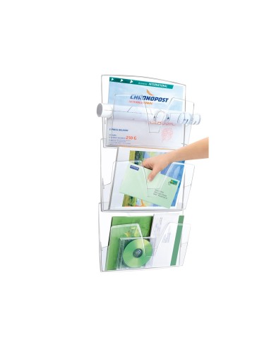 EXPOSITOR MURAL CEP PARED 3 BANDEJAS DIN A4 TPTE.361X86X718 MM