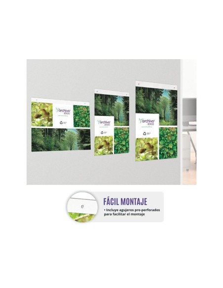 EXPOSITOR MURAL ARCHIVO 2000 A3 HOR.TAL. 2MM CRISTAL TPTE.420X325MM