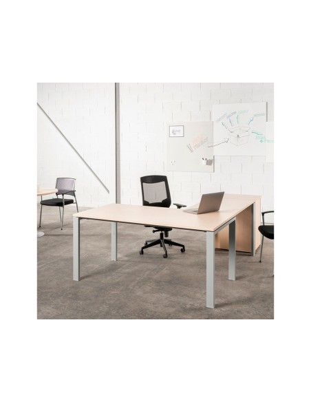 SILLA ROCADA C/REGUL. LUMBAR C/BRAZOS MALLA NG, TAPIZADO AZ.