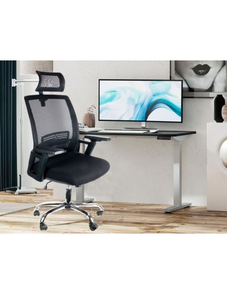SILLA DIRECCION Q-CON.ERGONOMICA BASE METAL RESP.ALTO NG.