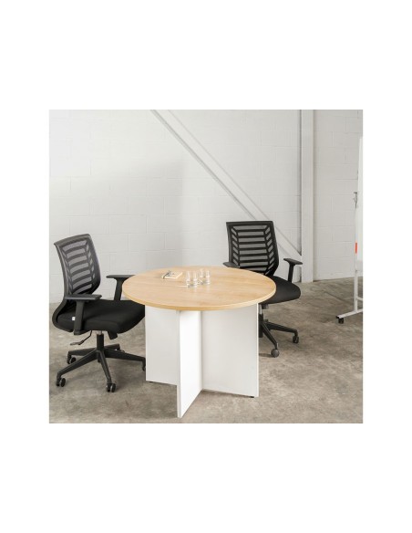 SILLA ROCADA GIRAT BRAZOS RESPALDO MALLA NEGRA/TAPIZADO NEGRA