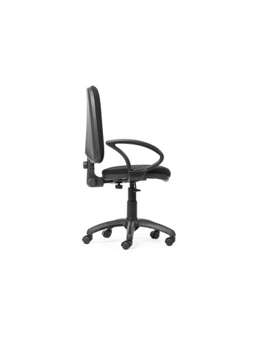 SILLA ROCADA GIRATORIA TELA IGNIFUGA NEGRO C/BRAZOS