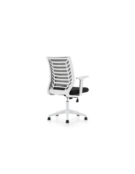 SILLA ROCADA BRAZOS REG. EST.BL.RESPALDO MALLA ASIENTO IGNIFUGA AZ.