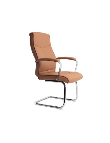 SILLA Q-CON. MODENA SIMIL PIEL B. MET.ALT MAX 1050X630X650 CREMA