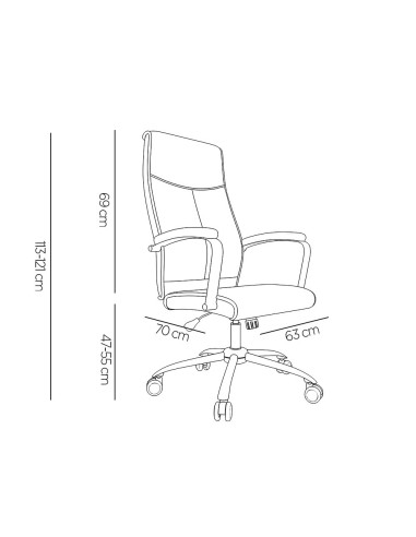 SILLA Q-CON.DIREC MODENA SIMIL PIEL B.MET.ALT MAX 1210X630X650MM GRIS