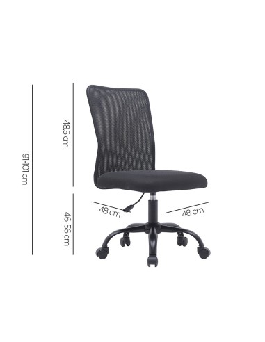 SILLA Q-CON. PARMA MALLA SIN BRAZOS ALT MAX 990X480X590 NG.