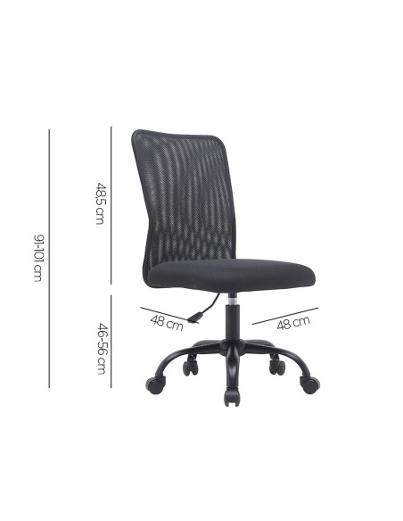 SILLA Q-CON. PARMA MALLA SIN BRAZOS ALT MAX 990X480X590 NG.