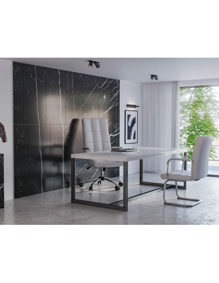 SILLA Q-CON.  PIA VE SIMIL PIEL BASE MET.ALT MAX 1050X610X680 BL.