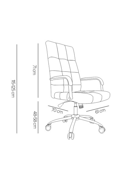 SILLA Q-CON.DIREC PIAV SIMIL PIEL BASE MET.ALT MAX 1250X610X700MM NG.