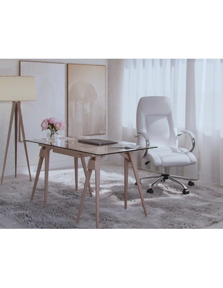 SILLA Q-CON.DIREC VERONA SIM PIEL BASE MET.ALT MAX 1210X650X730MM BL.