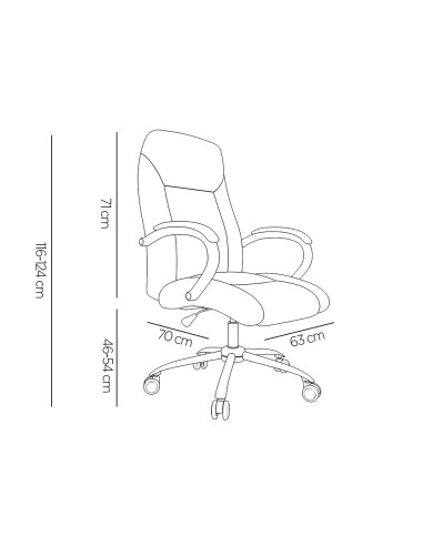 SILLA Q-CON.DIREC VERONA SIMIL PIEL MET.ALT MAX 1210X650X730MM MARRON
