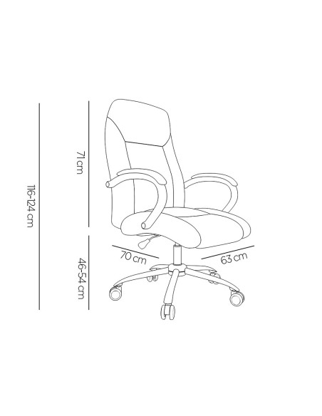 SILLA Q-CON.DIREC VERONA SIMIL PIEL MET.ALT MAX 1210X650X730MM MARRON