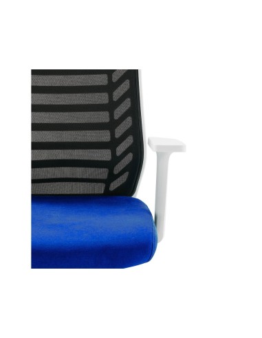 SILLA RD OF. B/REG. EST.BL.RESPALDO MALLA ASIENTO TELA IGNIFUGA NG.