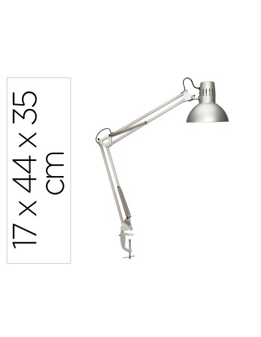 LAMPARA ESCRITORIO MAUL STUDY PINZA PLATA 170X440X350MM