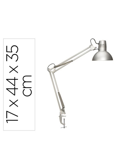 LAMPARA ESCRITORIO MAUL STUDY PINZA PLATA 170X440X350MM