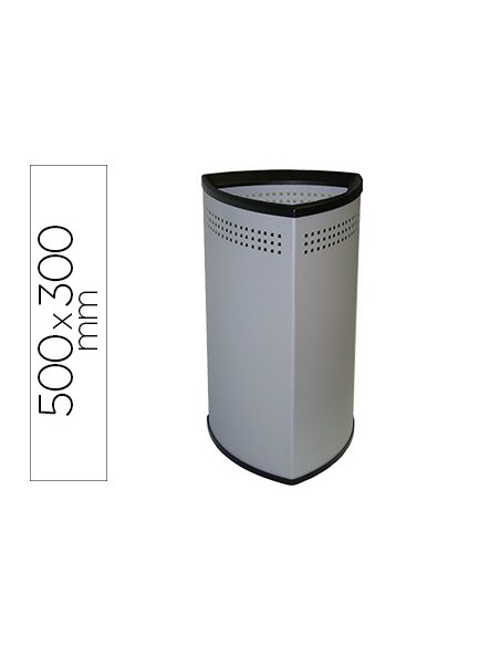 PARAGUERO METALICO SIE TRIANGULAR 50X30 CM GRIS ARO INFERIOR PVC NG.