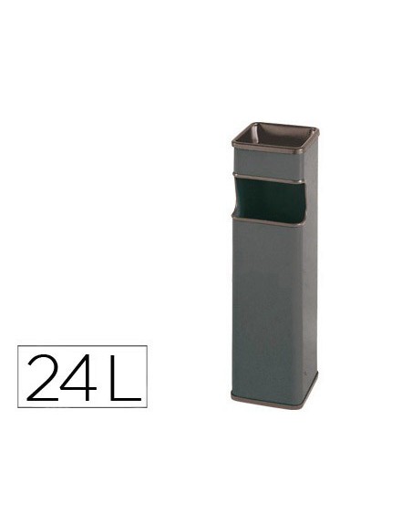 CENICERO PAPELERA CUADRADO 403 GRIS -METALICO -MEDIDA 65X18X18 CM