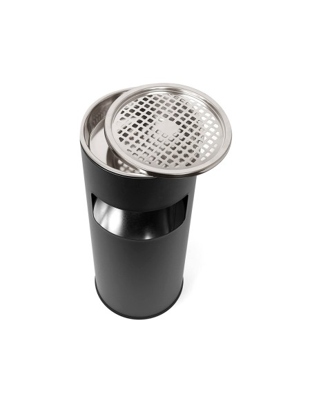 CENICERO PAPELERA METALICO Q-CON.NEGRO 61,5X25 CM C/RECOGECOLILLAS