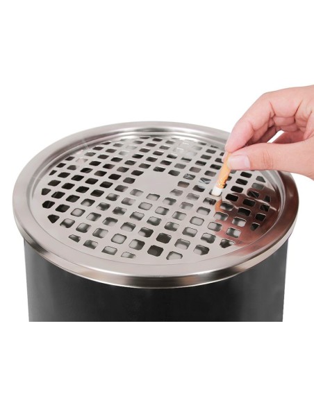 CENICERO PAPELERA METALICO Q-CON.NEGRO 61,5X25 CM C/RECOGECOLILLAS