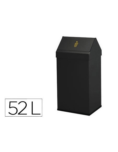 PAPELERA METALICA BASCULANTE GANCHOS INTERIORES ARO INFERIOR PVC ANCH