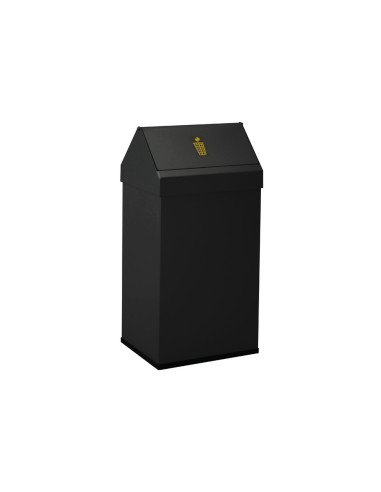 PAPELERA METALICA BASCULANTE GANCHOS INTERIORES ARO INFERIOR PVC ANCH