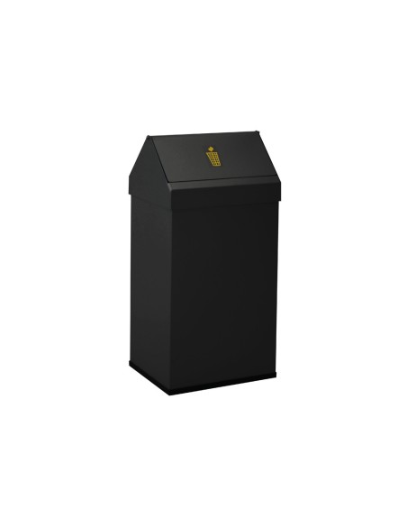 PAPELERA METALICA BASCULANTE GANCHOS INTERIORES ARO INFERIOR PVC ANCH