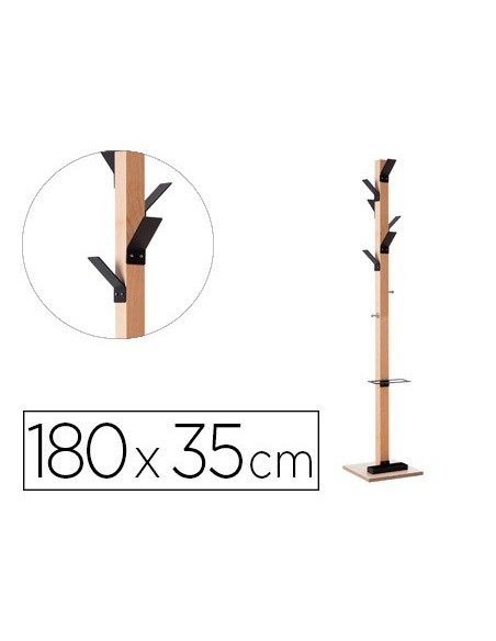 PERCHERO MADERA PAPERFLOW HAYA 8 COLGADORES PARAGUERO NG.ALTURA 180CM