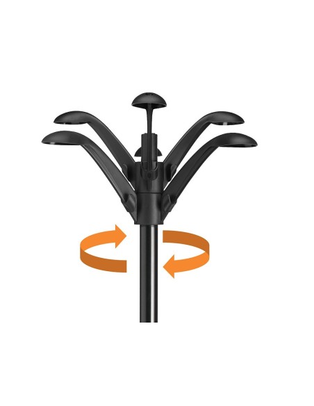 PERCHERO METALICO FLORA PIE 6 COLG.PARAGUERO Y BANDEJA NG.177X38CM