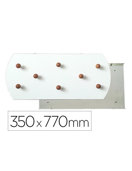 PERCHERO SIE PARED BL.8 COLGADORES MADERA HAYA 350X770 MM