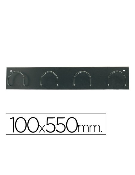 PERCHERO METALICO 611 NEGRO PARED 4 COLGADORES