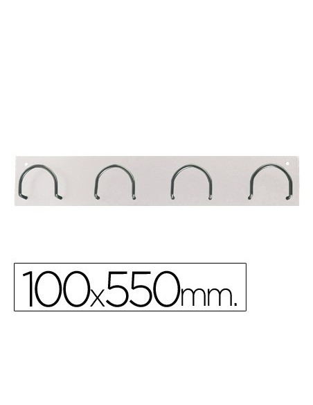 PERCHERO METALICO 611 BLANCO PARED 4 COLGADORES