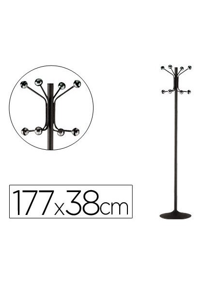 PERCHERO SIE METALICO 606-P 2 PIEZAS NEGRO PIE 8 COLGADORES